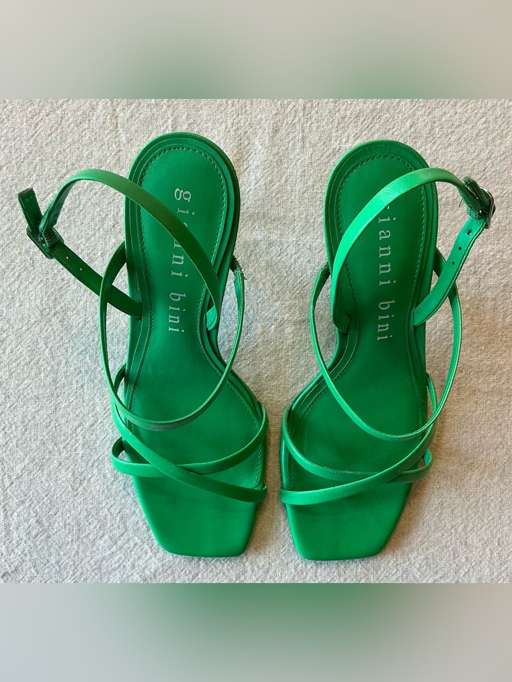 Glam Y2K Rave Green Strappy Heels - Picture 2 of 6